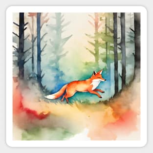 Watercolor Fox Spirit Animal Sticker